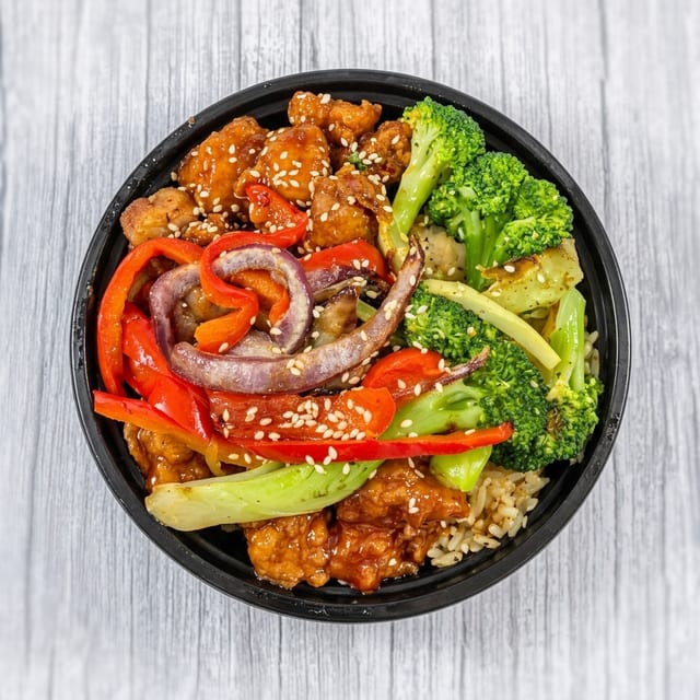 Orange Chicken Fried Rice Bowl.